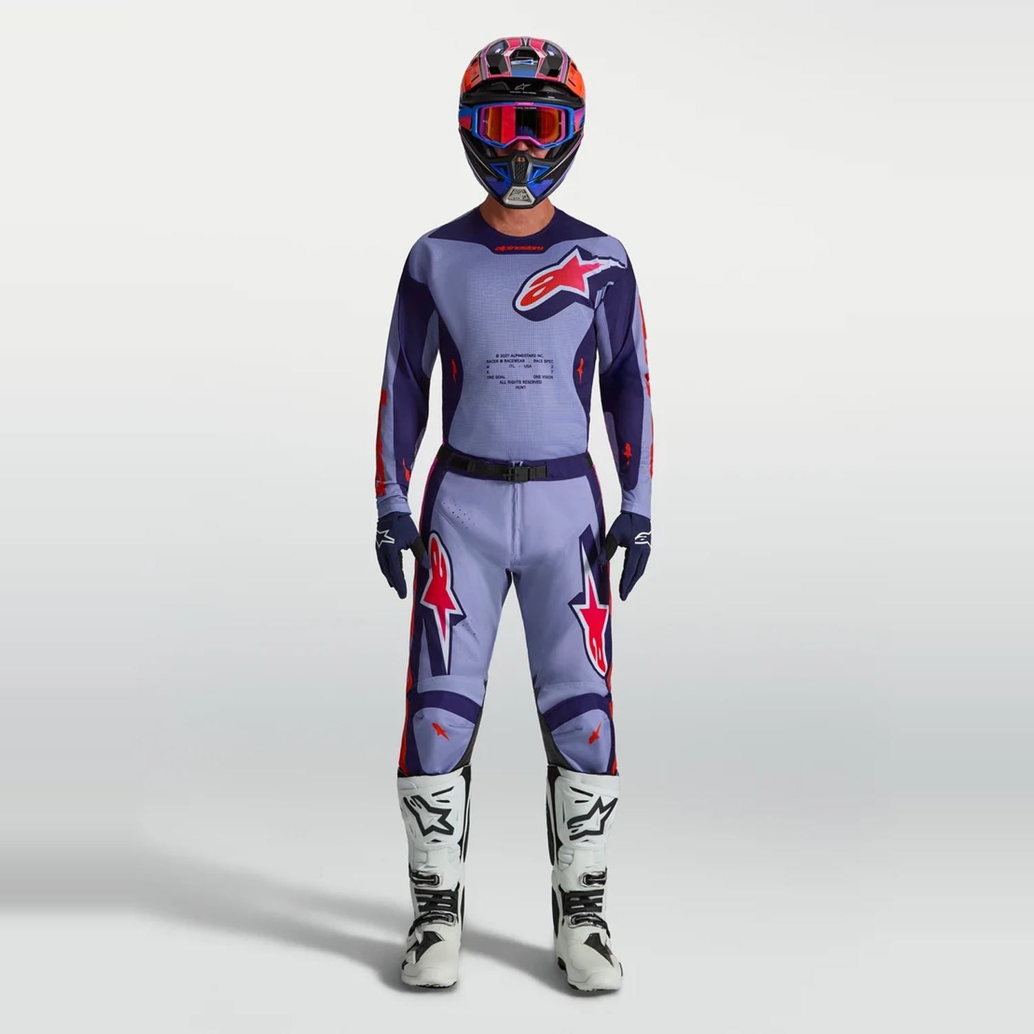 Alpinestars 2027 Racer Air Hunt MX Combo Kit Light Violet Deep Purple Pink Fluo