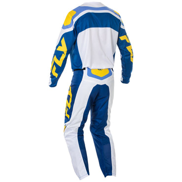 Fly Racing 2025 Motocross Combo Kit F-16 White Dark Blue Yellow