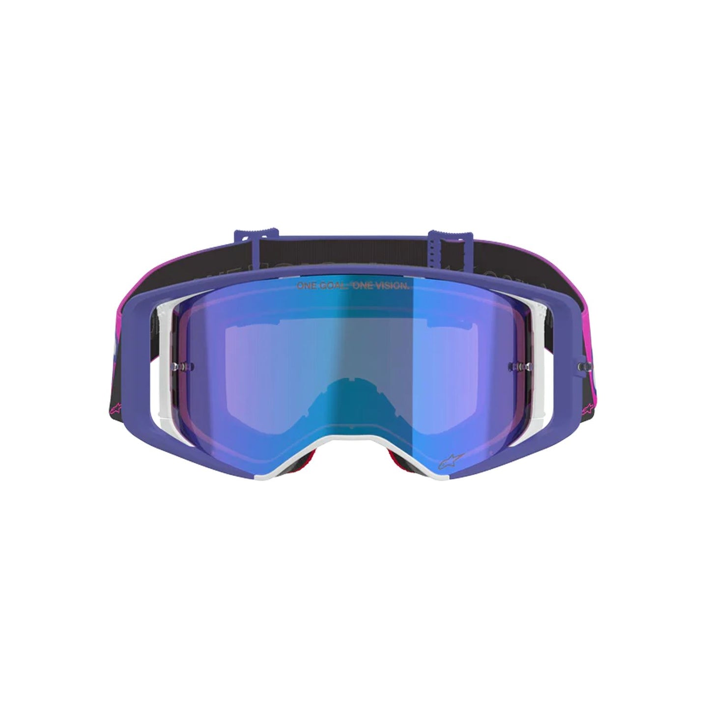 Alpinestars 2026 Supertech Vision Vista Motocross Goggles Purple Flo Pink Mirror Blue One Size