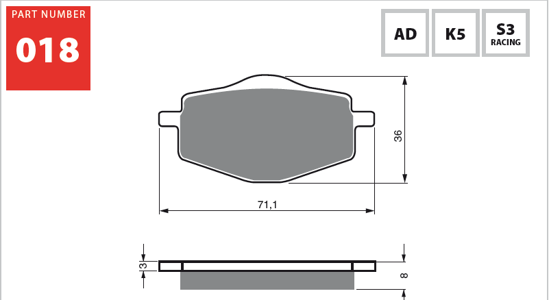Goldfren AD Front Disc Brake Pads For Yamaha DT 125 RE 2005-2007