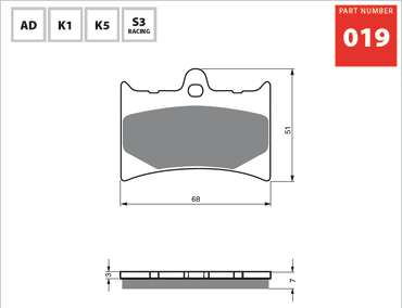 Goldfren AD Front Disc Brake Pads For MZ Skorpion Replica 1995-1996