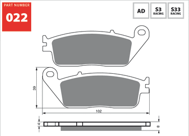 Goldfren S3 Front Disc Brake Pads For Kawasaki J 300 BEFA-BFFA Special Edition-ABS Model 2014-2016