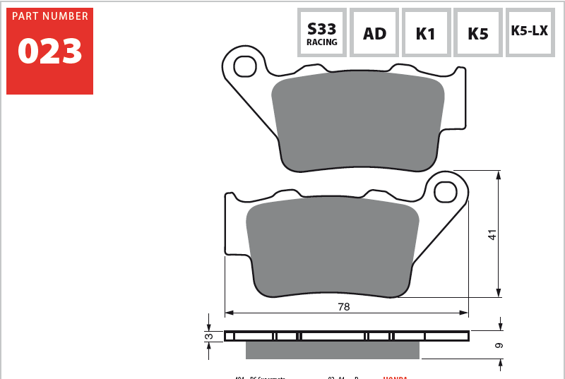 Goldfren S33 Rear Disc Brake Pads For Husqvarna CR 125 1995-2004