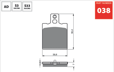 Goldfren S3 Front Disc Brake Pads For Alfer MC 250 1987