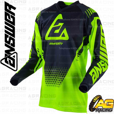 Answer Racing 2019 Youth Kids Syncron Drift Hyper Acid Black Race Jersey Top