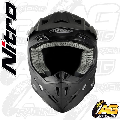 Nitro Helmet MX 700 Uno Black Satin Adult