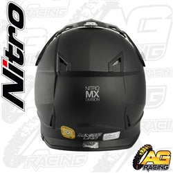 Nitro Helmet MX 700 Uno Black Satin Youth Junior Kids Motocross Enduro Quad