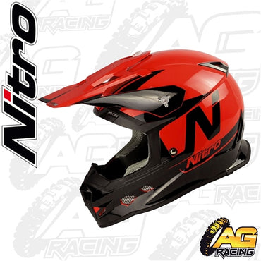 Nitro Helmet MX 700 Holeshot Black Red Adult