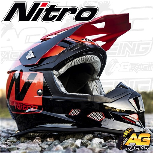 Nitro Helmet MX 700 Holeshot Black Red Adult