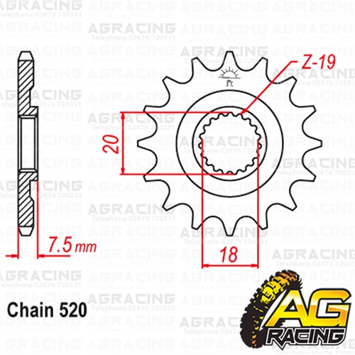 Apico Steel Front Sprocket 520 Pitch For Honda CR 125R 1987-1996