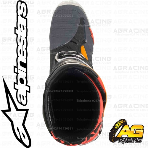 Alpinestars Tech 10 Motocross Boots Black Grey Orange Red Fluo