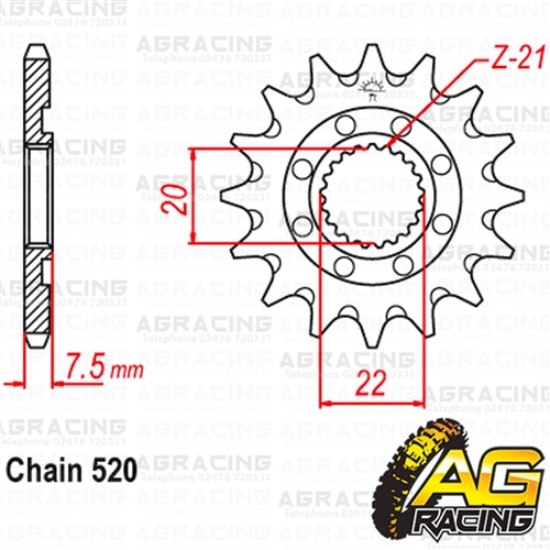 Apico Steel Front Sprocket 520 Pitch For Honda CR 125R 2004-2007