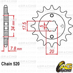 Apico Steel Front Sprocket 520 Pitch For Honda XL 125 V Varadero JC32 2001-2013