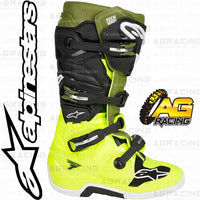 Alpinestars Tech 7 Boots Yellow Flo Military Green Black