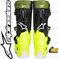 Alpinestars Tech 7 Boots Yellow Flo Military Green Black