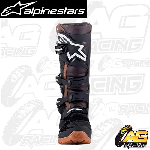 Alpinestars Tech 7 Enduro Boots Black Dark Brown Grip Sole