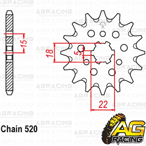 Apico Steel Front Sprocket 520 Pitch For Kawasaki KX 125 1994-1995