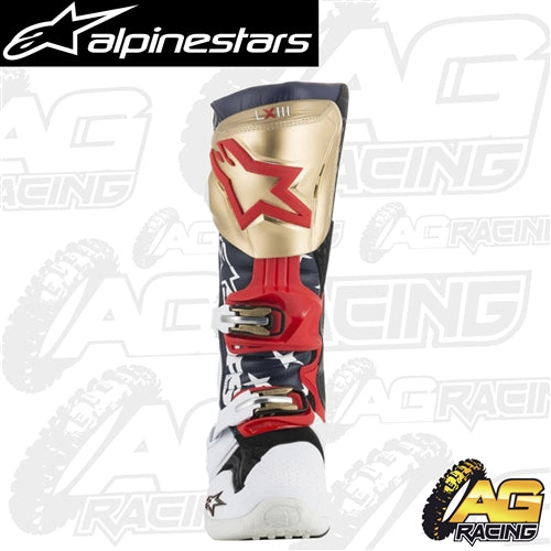 Alpinestars Tech 10 Liberty Motocross Boots White Red Gold