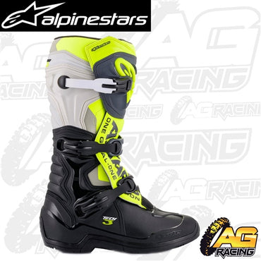 Alpinestars Tech 3 MX Motocross Boots Black Cool Grey Flo Yellow