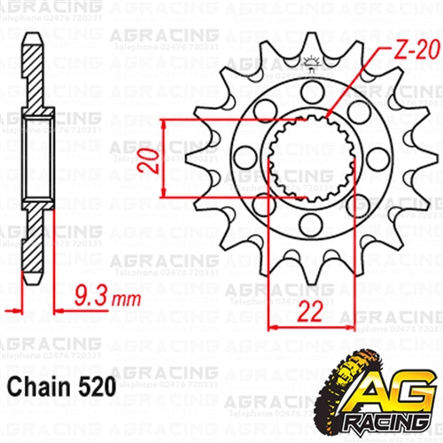 Apico Steel Front Sprocket 520 Pitch For Kawasaki KX 250F KXF 250 2006-2018