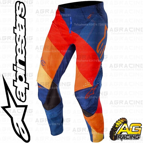 Alpinestars Techstar Venom Dark Blue Red Tangerine Pants Trousers