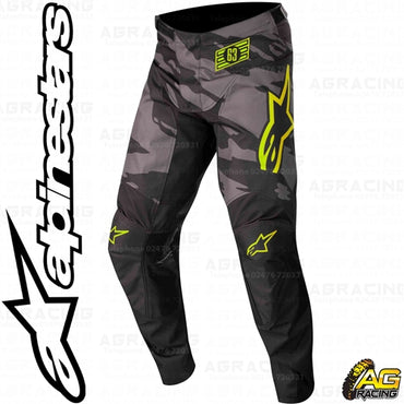 Alpinestars Racer Tactical Black Gray Grey Camo Yellow Fluo Pants Trousers