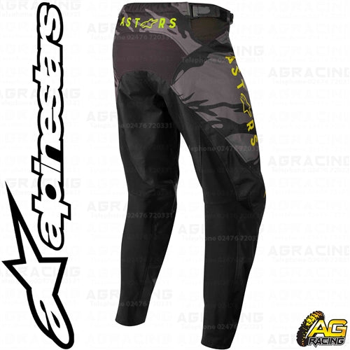 Alpinestars Racer Tactical Black Gray Grey Camo Yellow Fluo Pants Trousers