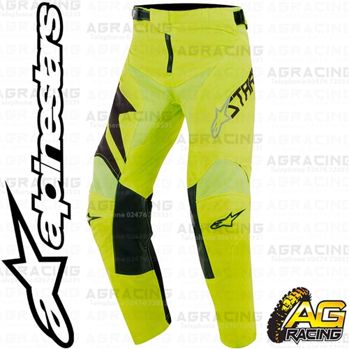 Alpinestars Racer Factory Black Yellow Fluo Youth Children's Pants Trousers