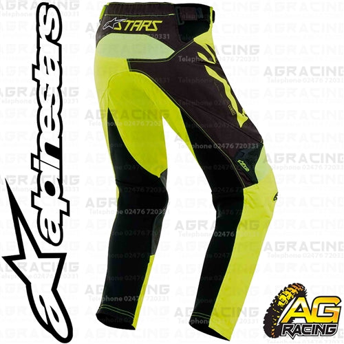 Alpinestars Racer Factory Black Yellow Fluo Youth Children's Pants Trousers