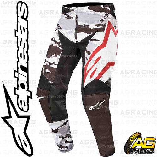 Alpinestars  Racer Tactical Black Grey Camo Red Fluo Youth Children's Pants Trousers