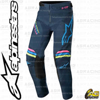 Alpinestars Racer Braap Navy Aqua Pink Fluo Kids Pants
