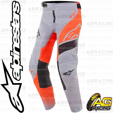 Alpinestars Racer Supermatic Light Grey Orange Fluo Black Youth Children's Pants Trousers
