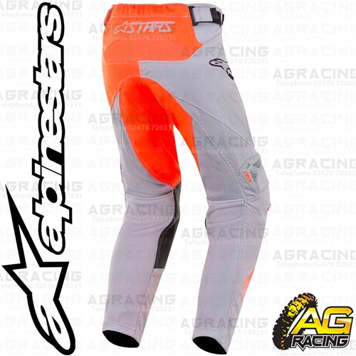 Alpinestars  Racer Supermatic Light Grey Orange Fluo Black Youth Children's Pants Trousers