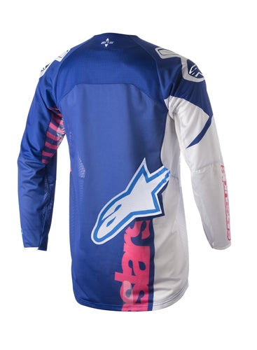 Alpinestars Techstar Venom Race Jersey Shirt Top Blue Pink Flo White
