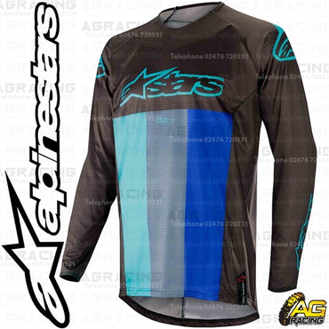 Alpinestars Techstar Venom Black Turquoise Blue Race Jersey