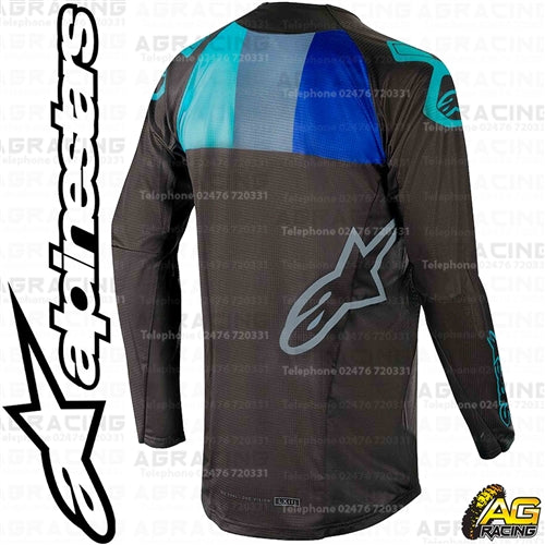 Alpinestars Techstar Venom Black Turquoise Blue Race Jersey
