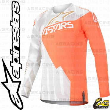 Alpinestars Techstar Factory Metal White Orange Fluo Gold Race Jersey Shirt