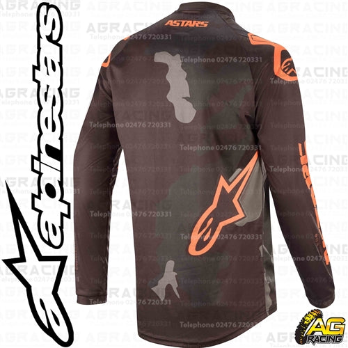 Alpinestars Racer Tactical Black Grey Camo Orange Fluo Race Jersey