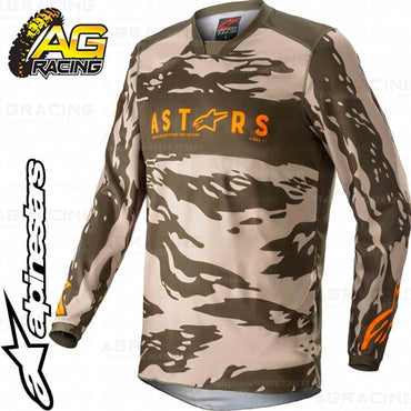 Alpinestars Racer Tactical Military Sand Camo Tangerine Race Jersey