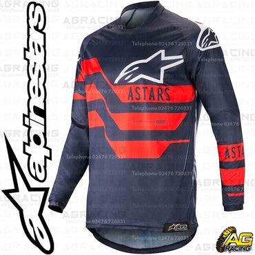 Alpinestars Racer Flagship Dark Navy Blue Red Race Jersey