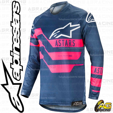 Alpinestars Racer Flagship Indigo Dark Navy Pink Fluo Race Jersey