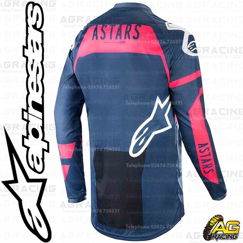 Alpinestars Racer Flagship Indigo Dark Navy Pink Fluo Race Jersey