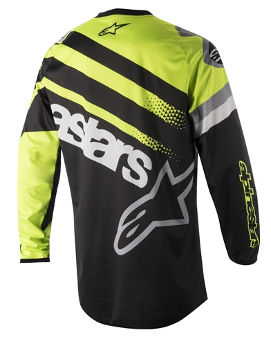 Alpinestars Racer Supermatic Race Jersey Shirt Top Black Yellow Flo Grey