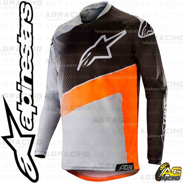 Alpinestars Racer Supermatic Light Grey Orange Fluo Black Race Jersey