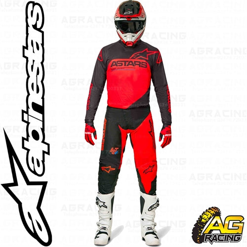 Alpinestars 2022 Racer Supermatic Black Bright Red Combo Kit