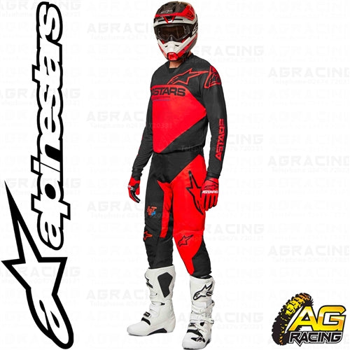 Alpinestars 2022 Racer Supermatic Black Bright Red Combo Kit