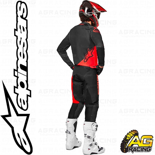 Alpinestars 2022 Racer Supermatic Black Bright Red Combo Kit