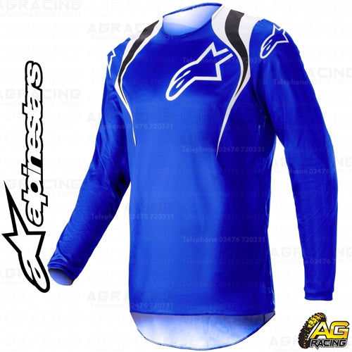 Alpinestars 2023 Fluid Narin Blue Ray White Race Jersey