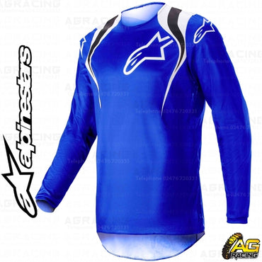 Alpinestars 2023 Fluid Narin Blue Ray White Race Jersey