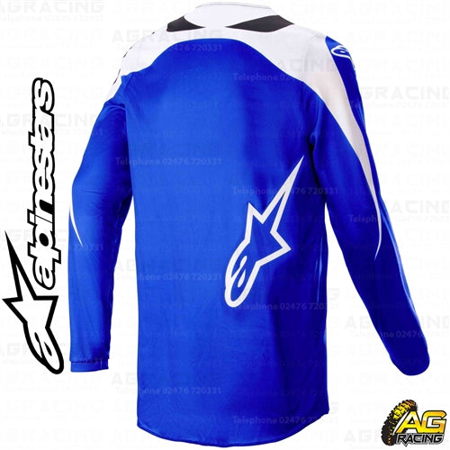 Alpinestars 2023 Fluid Narin Blue Ray White Race Jersey